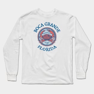 Boca Grande, Florida, with Stone Crab on Wind Rose Long Sleeve T-Shirt